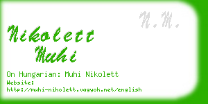 nikolett muhi business card